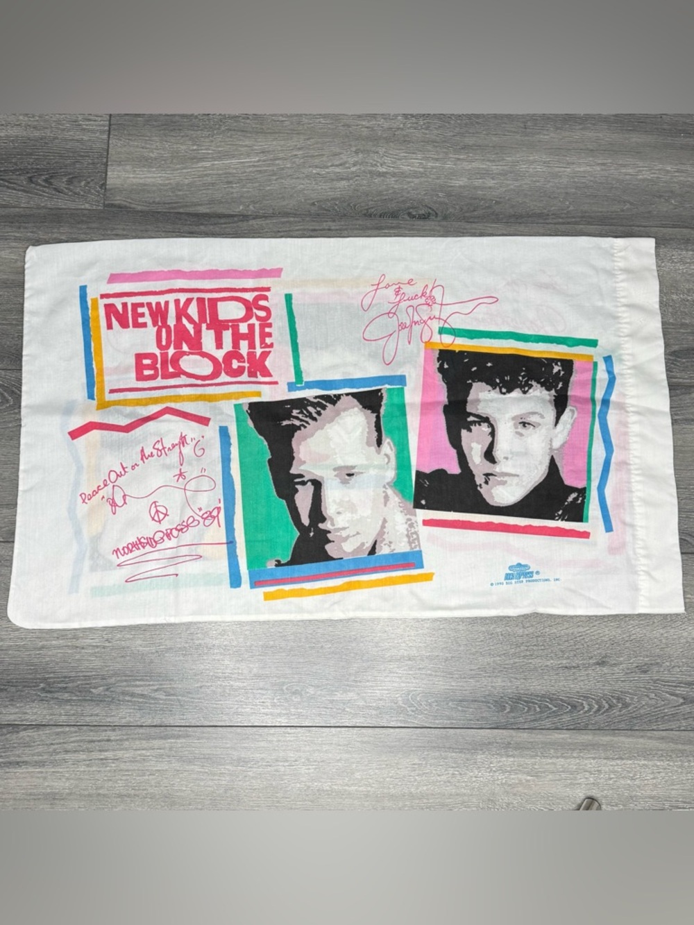 New Kids On The Block Pillowcase 18"× 30" Donnie Jordan Joe Danny Jon NKOTB 1990